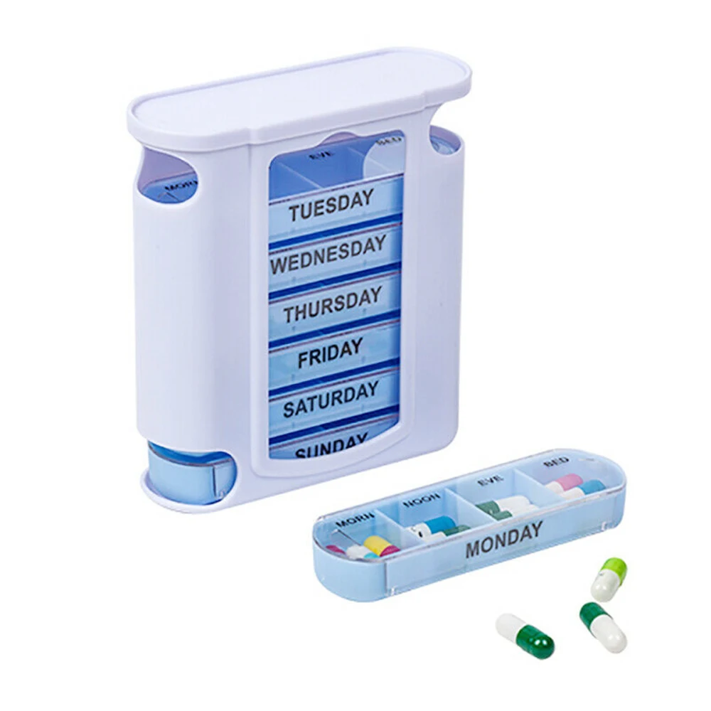 Pastillero organizador de 7 días a la semana, soporte para tableta, soporte para medicamentos, caja de almacenamiento, pastillero, organizador, contenedor, Kit de medicamentos - imagen 2