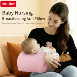 Almohadas de lactancia gruesas para bebé, almohada de lana para brazo, cómoda cuna, almohada suave para bebé, cojín calmante para alimentación cálida de 1 a 3 años