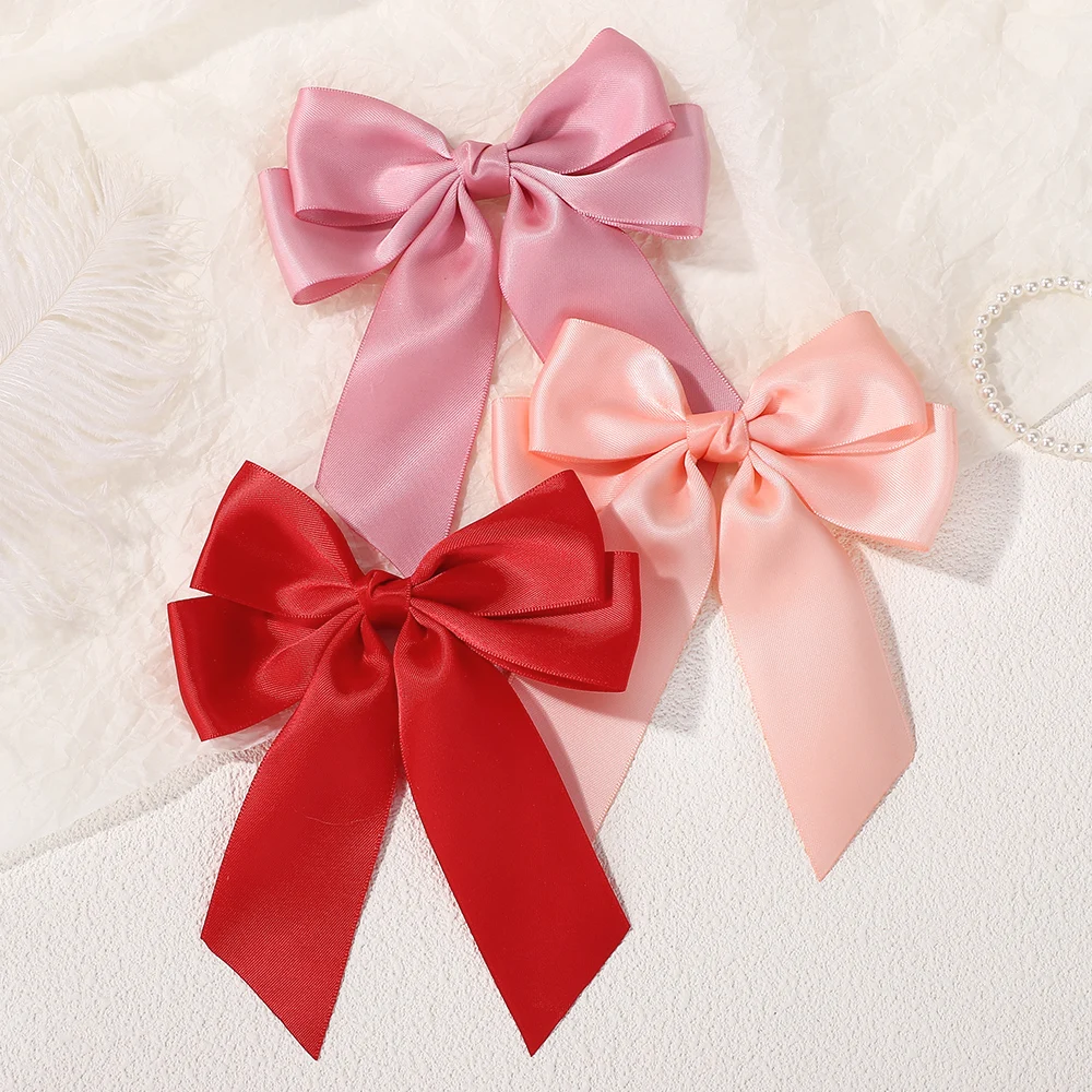 1 pieza de pinzas para el cabello con lazo para Festival de Primavera para mujeres y niñas, horquillas con lazos rojos para animar, accesorios para el cabello de Boutique para niños - imagen 5