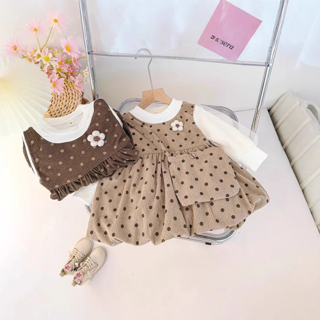 Vestido para niñas y niños, ropa de manga larga con flores para primavera y otoño, vestidos informales bonitos para bebés - imagen 2