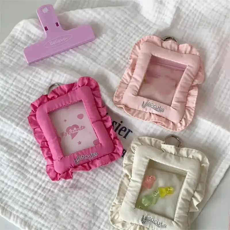    Funda para tarjetas de fotos de chica dulce estilo coreano Ins para sesión fotográfica de 3 pulgadas, soporte para sesión fotográfica con forma de almohada suave, tarjetero K-Pop Idol Goo - imagen 2