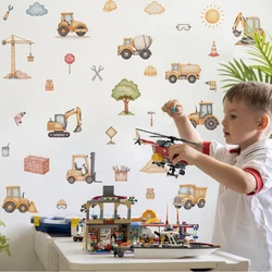 Pegatinas de pared maquinaria construcción infantil – Dibujos animados