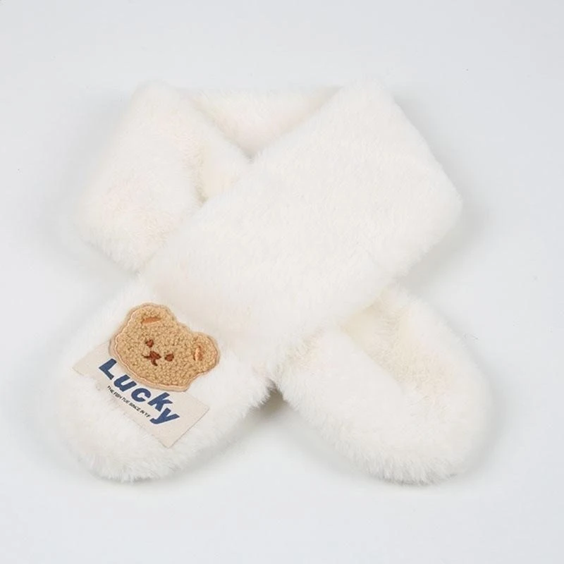 Pañuelo grueso para niños M76C Bear, bufanda cálida y cómoda, silenciador cruzado largo a prueba viento - imagen 2