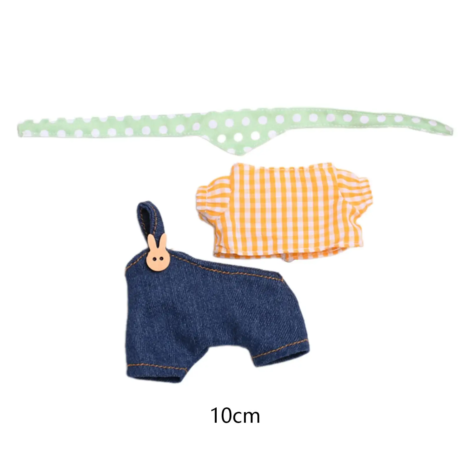 Plush Figure T Shirt and Suspenders Hands on DIY Dress up for 6.69inch Doll