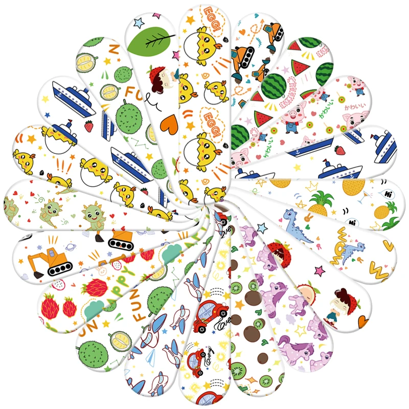 Kit de primeros auxilios de yeso resistente al agua para niños, tiras autoadhesivas de dibujos animados Kawaii, parches para heridas, 120 unidades por lote