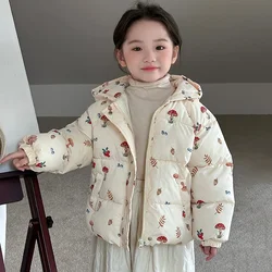 Abrigo acolchado suave de invierno para niña con capucha y patrón