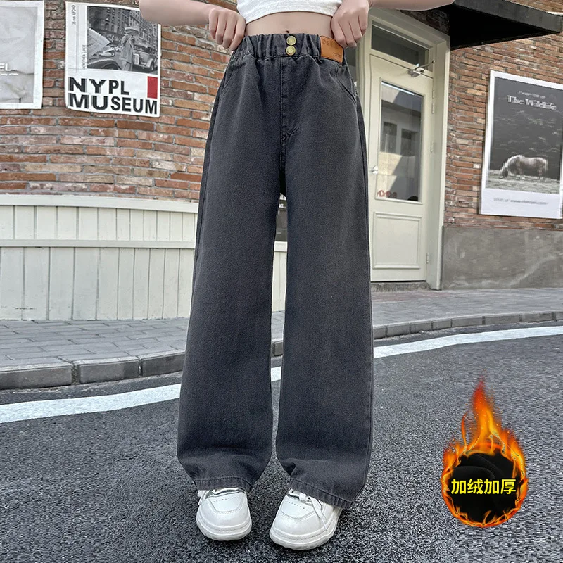 Pantalones vaqueros acolchados para niña – cálidos de invierno