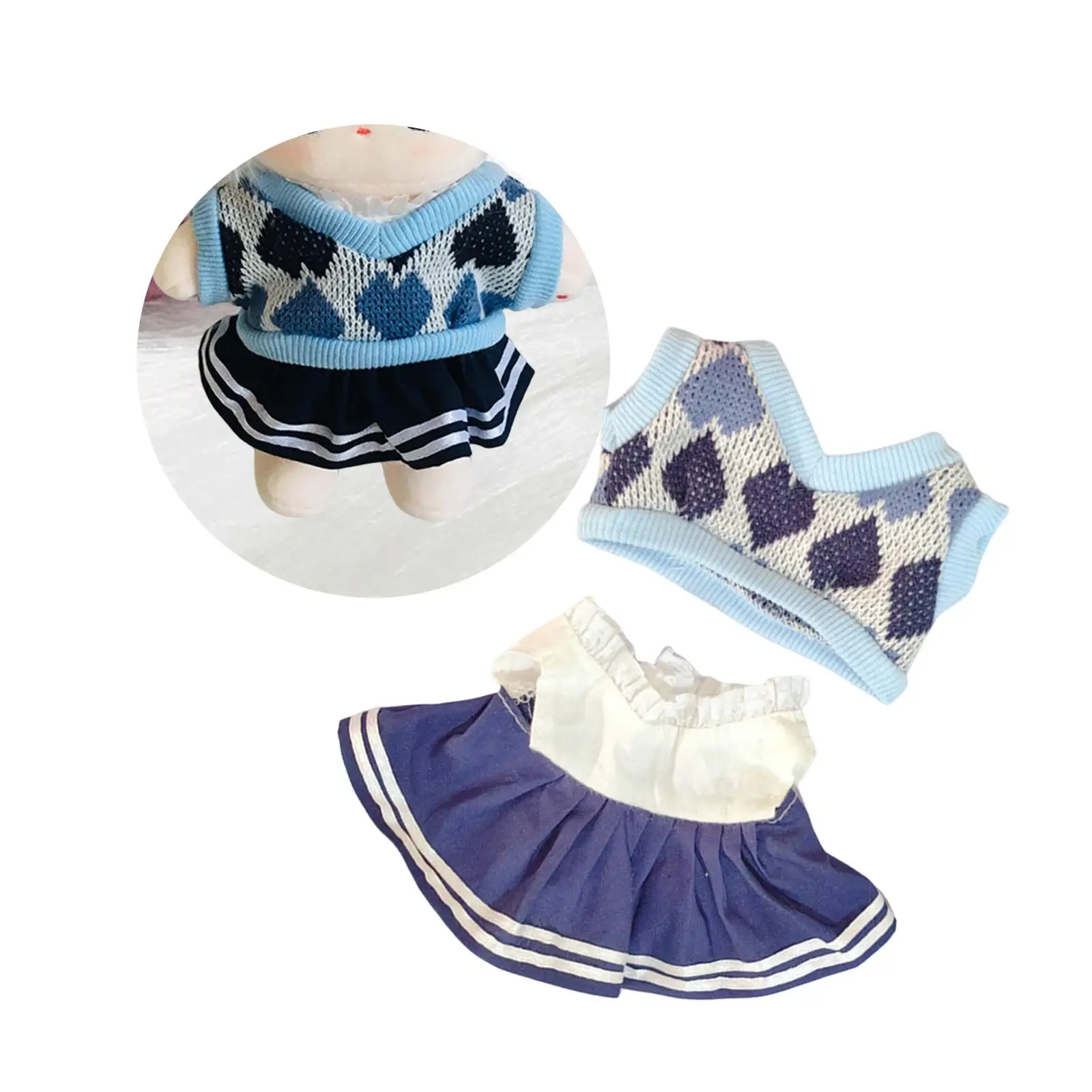 2 Pieces 20cm Dolls Clothes Costumes Doll Accessories Clothing Dress up Doll Clothing for Girls Dolls Pendant Doll Dolls Kids