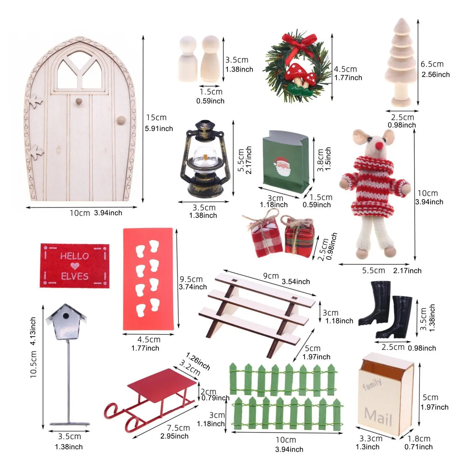 1/12 Christmas Doll House Decoration DIY Fairy Figurine Model Accessories