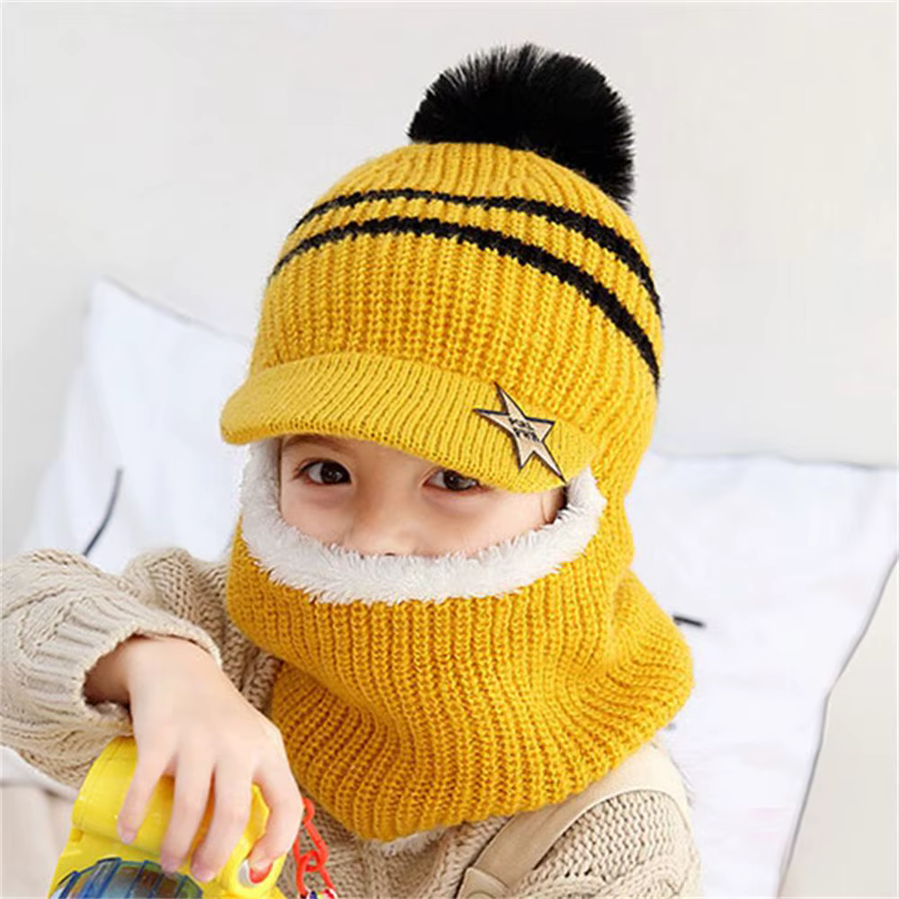 Gorro pasamontañas de lana con babero para niños – Invierno - imagen 2