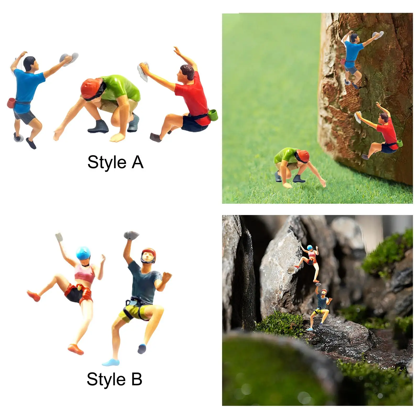 1:87 Rock Climbing Figure Miniature Movie Props Train Railway Desktop Ornament Layout Collections People Model Accessories