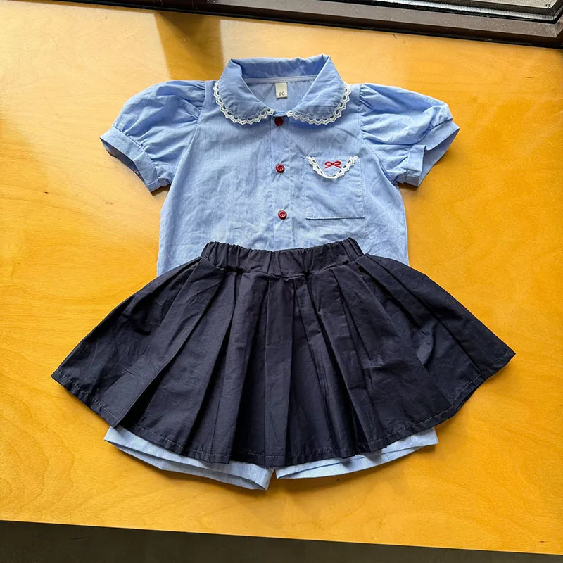 Conjunto verano niña encaje preppy camisa ligera y pantalón corto - imagen 5