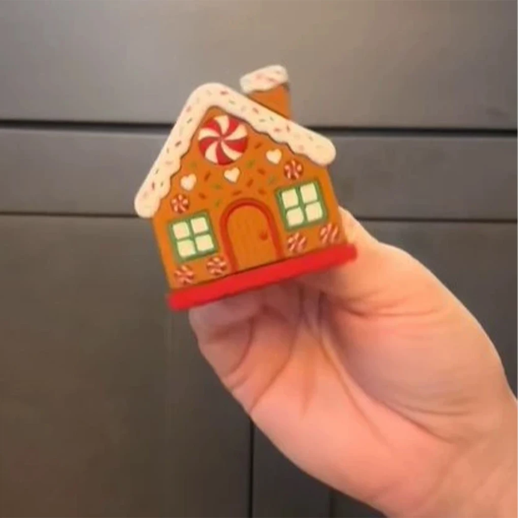 10 Uds. Cubiertas de botones navideños con forma de casa de pan de jengibre, cubiertas de botones de Navidad reutilizables, cubiertas de botones de Navidad - imagen 4