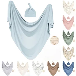 Conjunto gorro y manta para bebé - Envolvente color sólido y cómodo