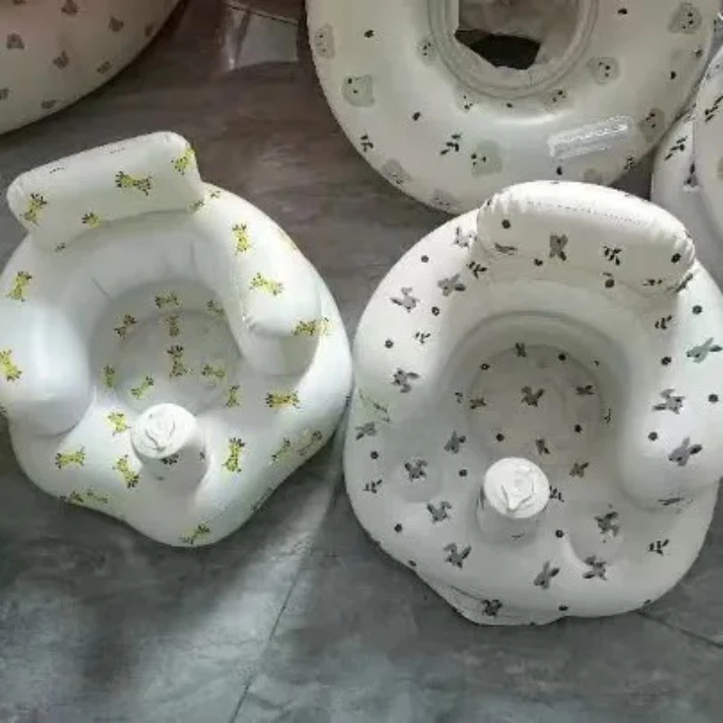 Asiento de baño portátil plegable para bebé, asiento inflable para respaldo, silla de entrenamiento, soporte para Baby Shower, sofá, silla de baño para bebé - imagen 3