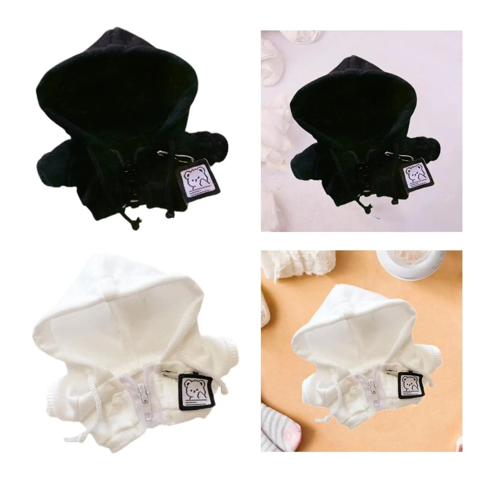 Zipper Sweatshirt Doll Miniature Clothing DIY Accessories 17cm Cool for Kids Birthday Gifts Decoration Costumes DIY Dolls Toy