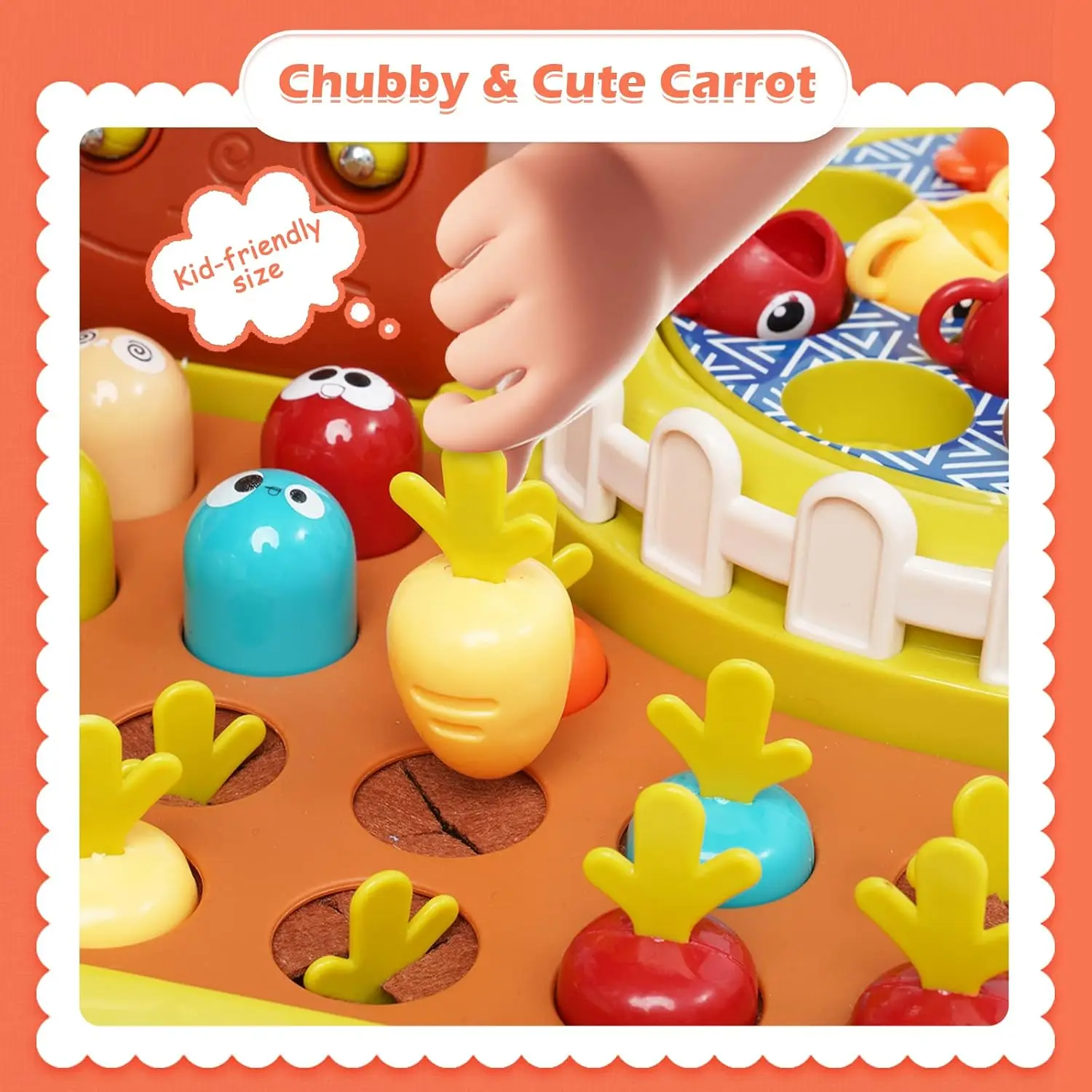 Juguetes Montessori 4 en 1 para niños pequeños, juego de talpa, cosecha de zanahorias, juego de pesca, aprendizaje temprano para bebés, regalo educativo de cumpleaños - imagen 5