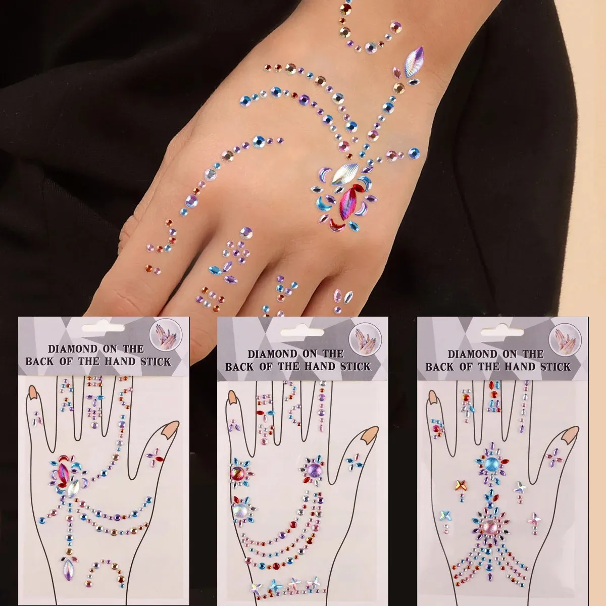 Pegatina decorativa de Palma de cristal acrílico, Festival de Música, Bar, fiesta, bola, puesta en escena, joyería, pegatina de diamante para uñas