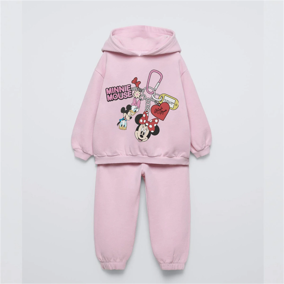 Sudadera de Mickey Mouse + Pantalones, conjunto de 2 piezas, ropa exterior, sudaderas con capucha de dibujos animados, pantalones que combinan con todo, camisetas con capucha con estampado bonito para niños, pantalones de chándal - imagen 2