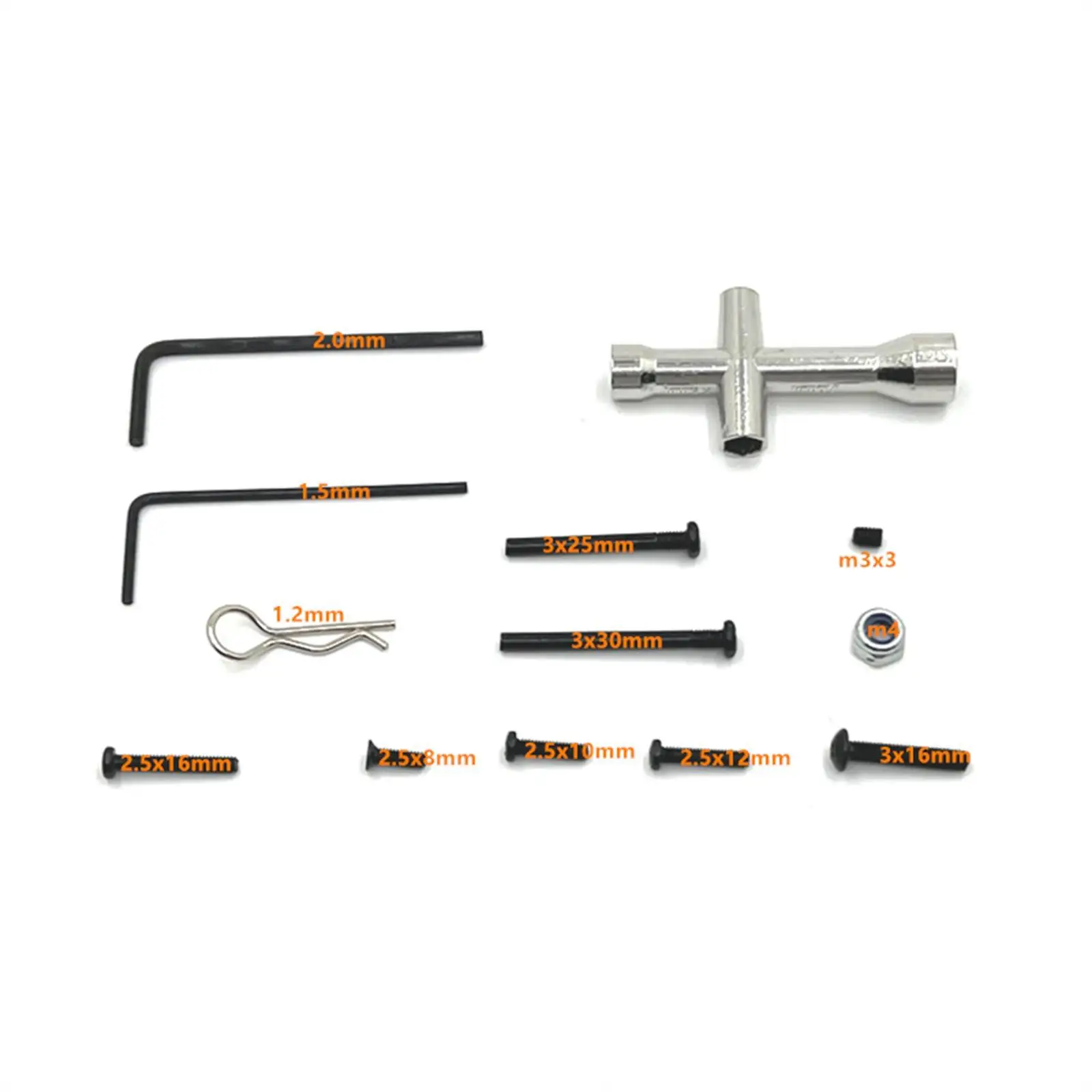 183Pcs RC Car Screws Kits Fasteners Replacement Assorted for 1/14 14301 14302 14303 RC Car Crawler Model Truck Vehicle Accessory