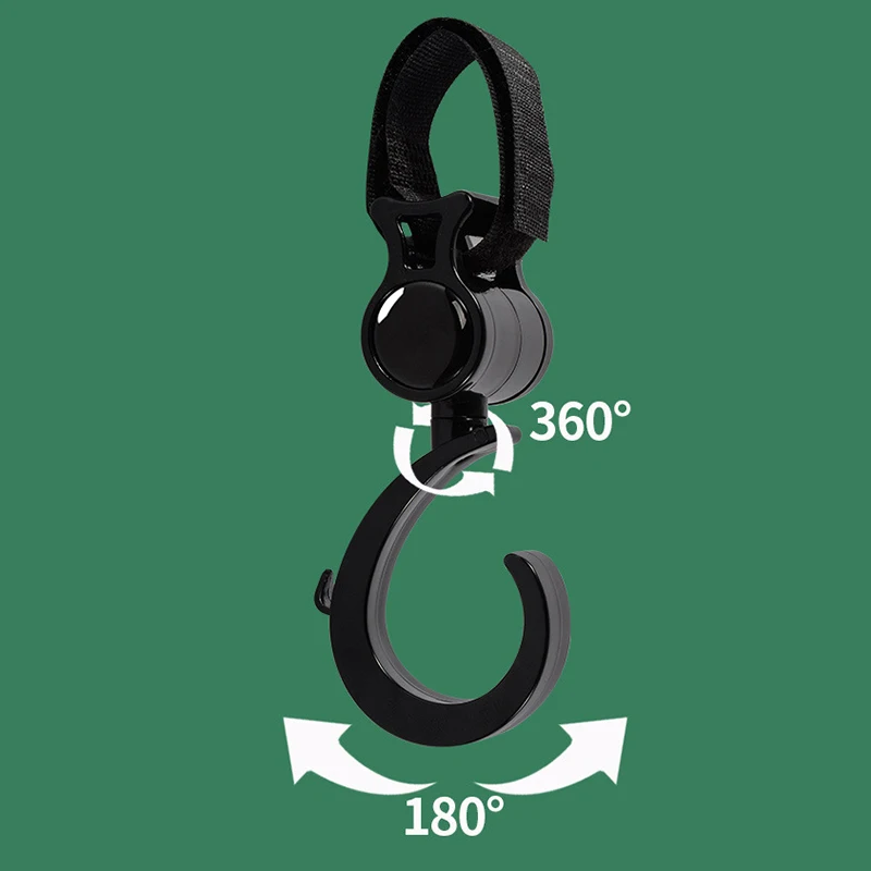 Gancho para cochecito de bebé, gancho de plástico, cinturón adhesivo de Velcro, fuerte capacidad de soporte, bolsa de mamá, gancho para bolso de cochecito, gancho para bicicleta y motocicleta - imagen 5