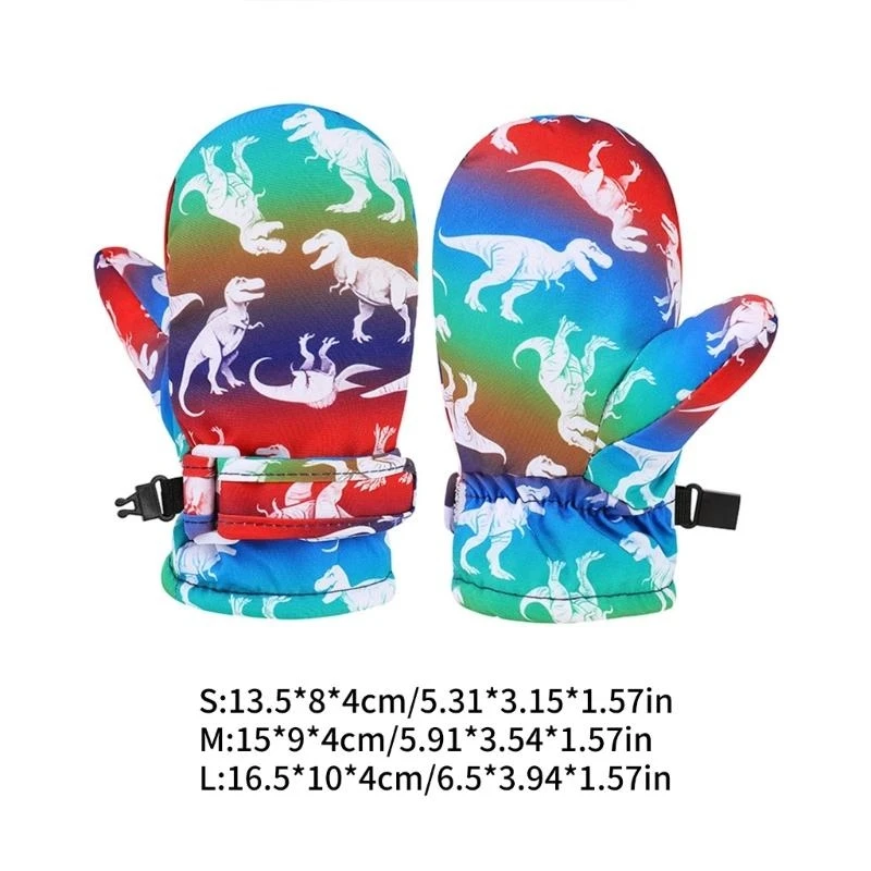 Guantes versátiles M76C para niños, guantes esquí sin dedos con aislamiento cálido, guantes muñeca ajustables para esquiar - imagen 2