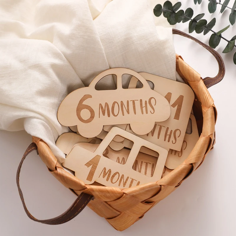 Tarjetas de madera para registrar el crecimiento del bebé - imagen 2