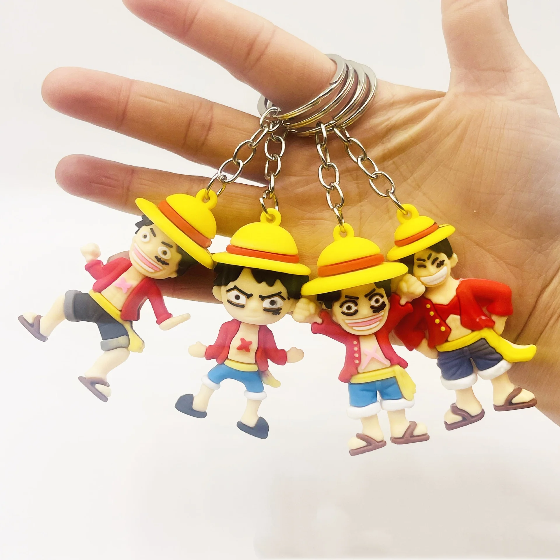 7 estilos Anime llavero de una pieza Luffy silicona lindo coche llavero colgante juguetes cumpleaños niños juguetes regalos - imagen 2