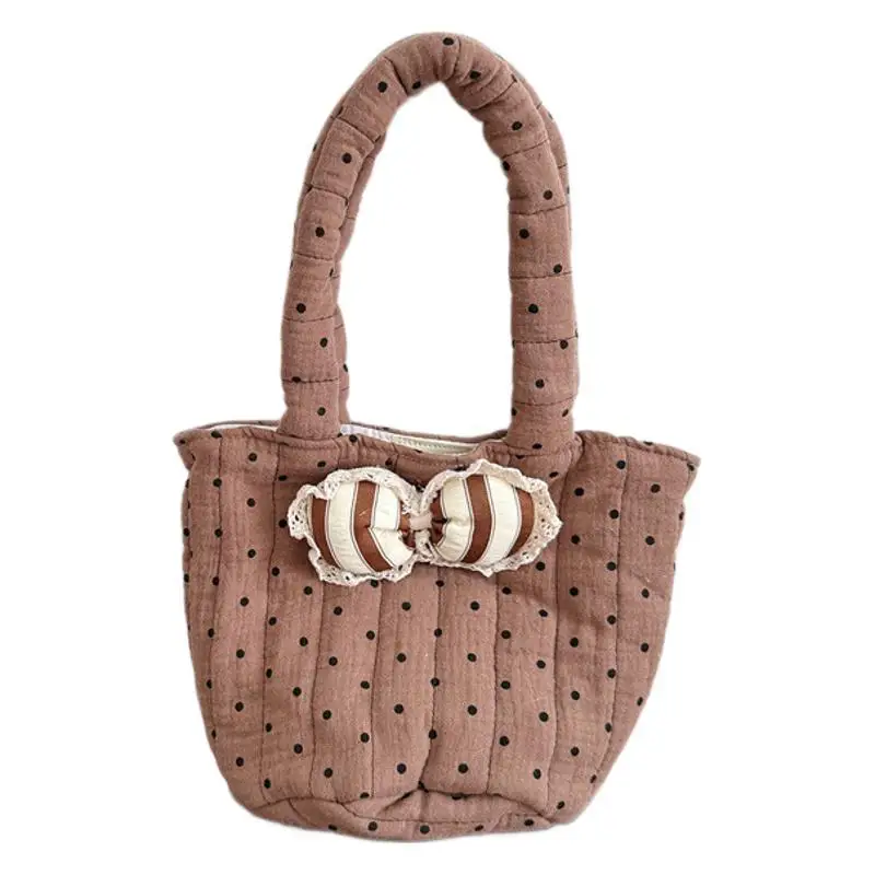 MILANCEL, nuevo bolso Floral bonito para niñas, bolsa de almacenamiento de puntos con lazo de encaje en 5 colores, monedero dulce para niños - imagen 5