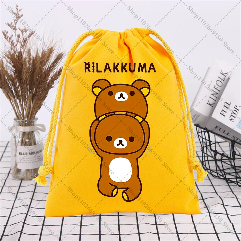 Bolsa de cuerdas Rilakkuma infantil de algodón - imagen 2
