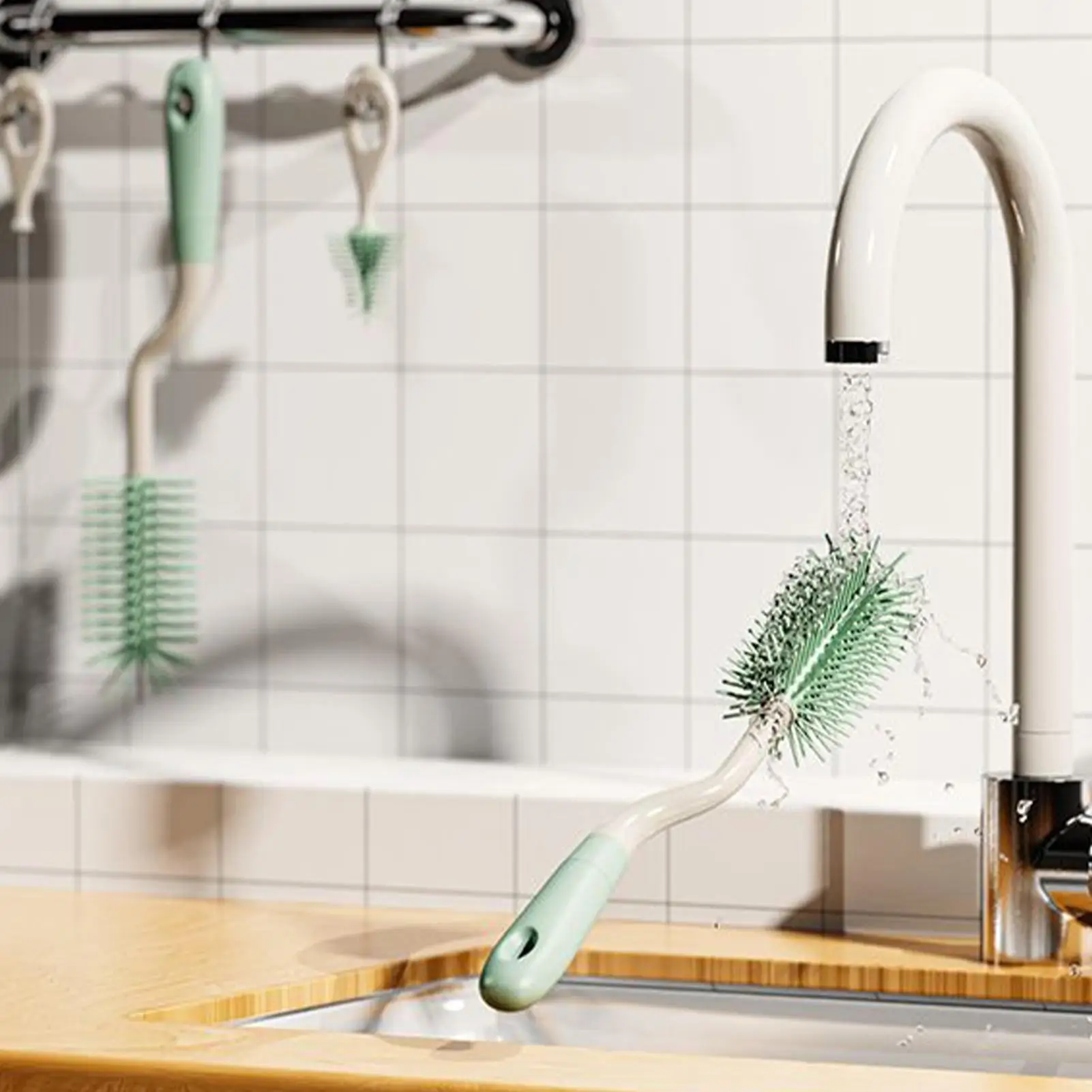 Juego de cepillos para biberones, Kit de limpieza de tazas multifuncional, juego de cepillos para biberones antiarañazos para viajes, Picnic, dormitorio, guardería - imagen 3