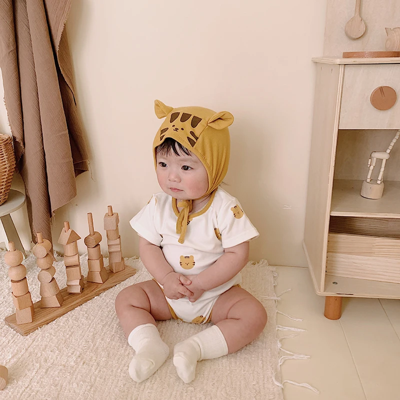 MILANCE Mono de una pieza para bebé manga corta con sombrero tigre - imagen 5