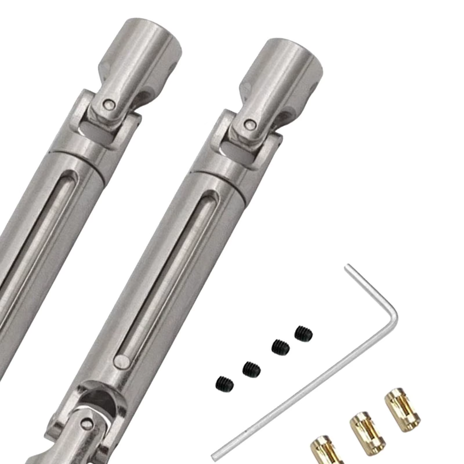 2x RC Car Drive Shaft, CVD Transmission Joint with Screws, 1/12 Metal Drive Shafts, Universal Driveshaft for MN82 Truck 2x RC Car Drive Shaft, CVD Transmission Joint with Screws, 1/12 Metal Drive Shafts, Universal Driveshaft for MN82 Truck