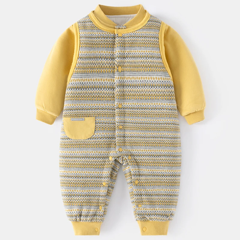 Ropa de invierno para recién nacidos, 2 piezas, ropa coreana informal a rayas de algodón, Tops cálidos de manga larga + monos, ropa de Boutique para bebé BC699 - imagen 2