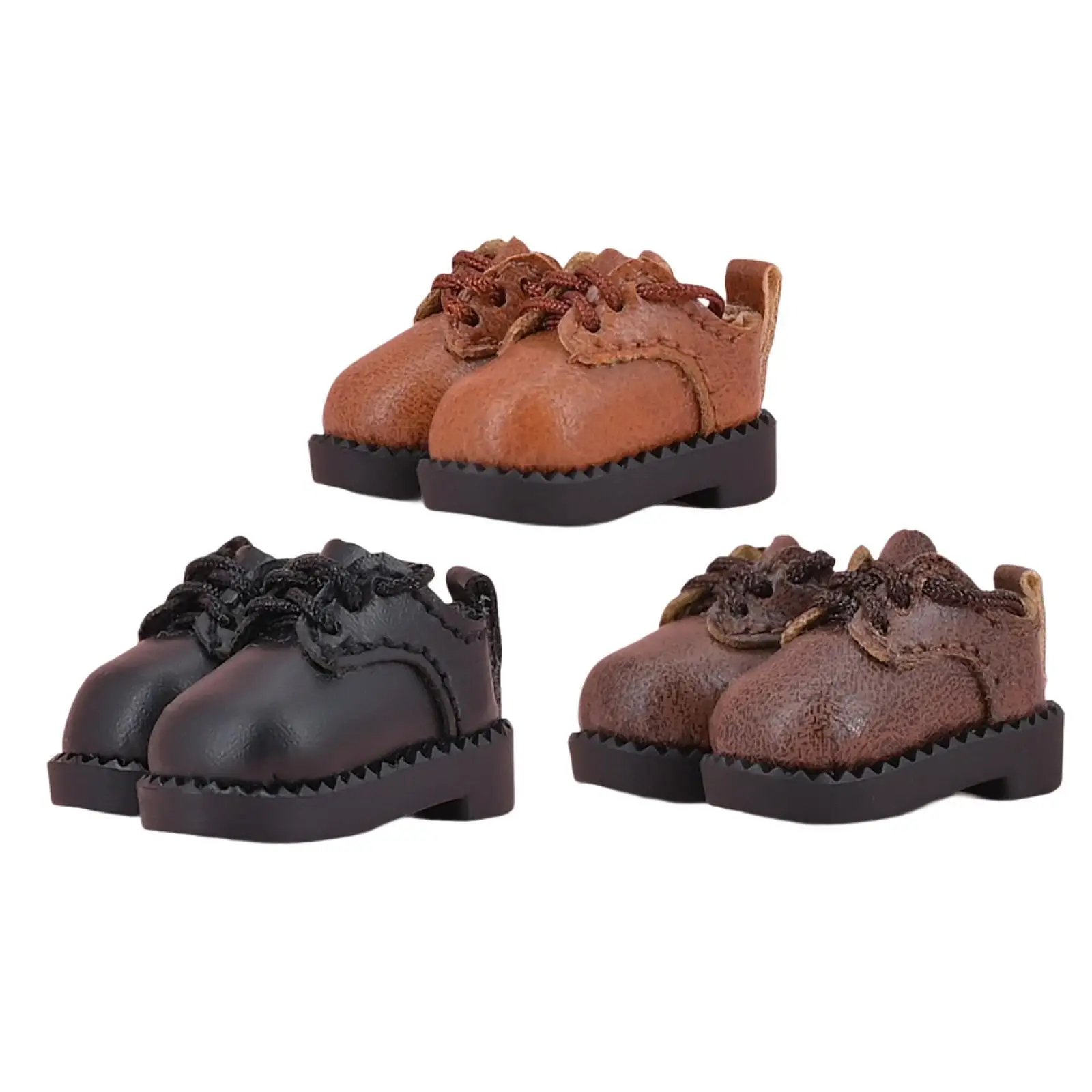 Doll Shoes Dress up Toy for 1/12 Doll Stylish Handmade Girl Gifts Soft Scene Photo Prop Daily Wear Fashion Doll Lace up Shoes