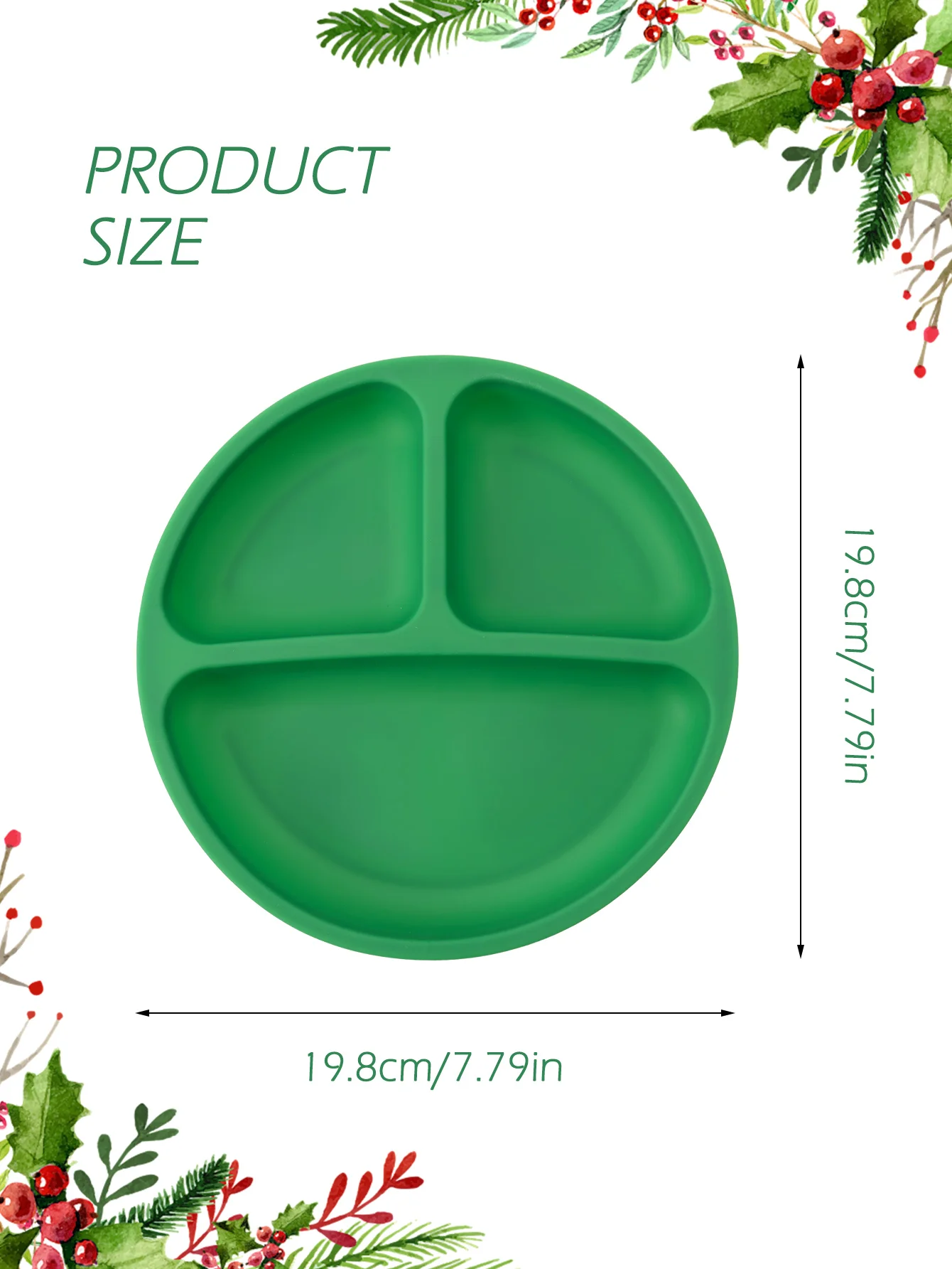 Color niños 1 pieza sin BPA plato de comedor de silicona para bebé con ventosa plato de alimentación de entrenamiento para niños vajilla para niños suministros de Navidad - imagen 4