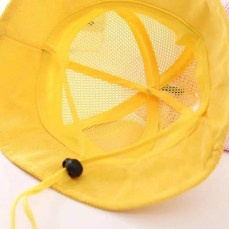 Bebé niño dibujos animados pequeña hierba niños sombrero Panamá pescador gorra lindo bebé sombrero bebé niña Bob sombreros para el sol al aire libre gorras casuales logio자 - imagen 5