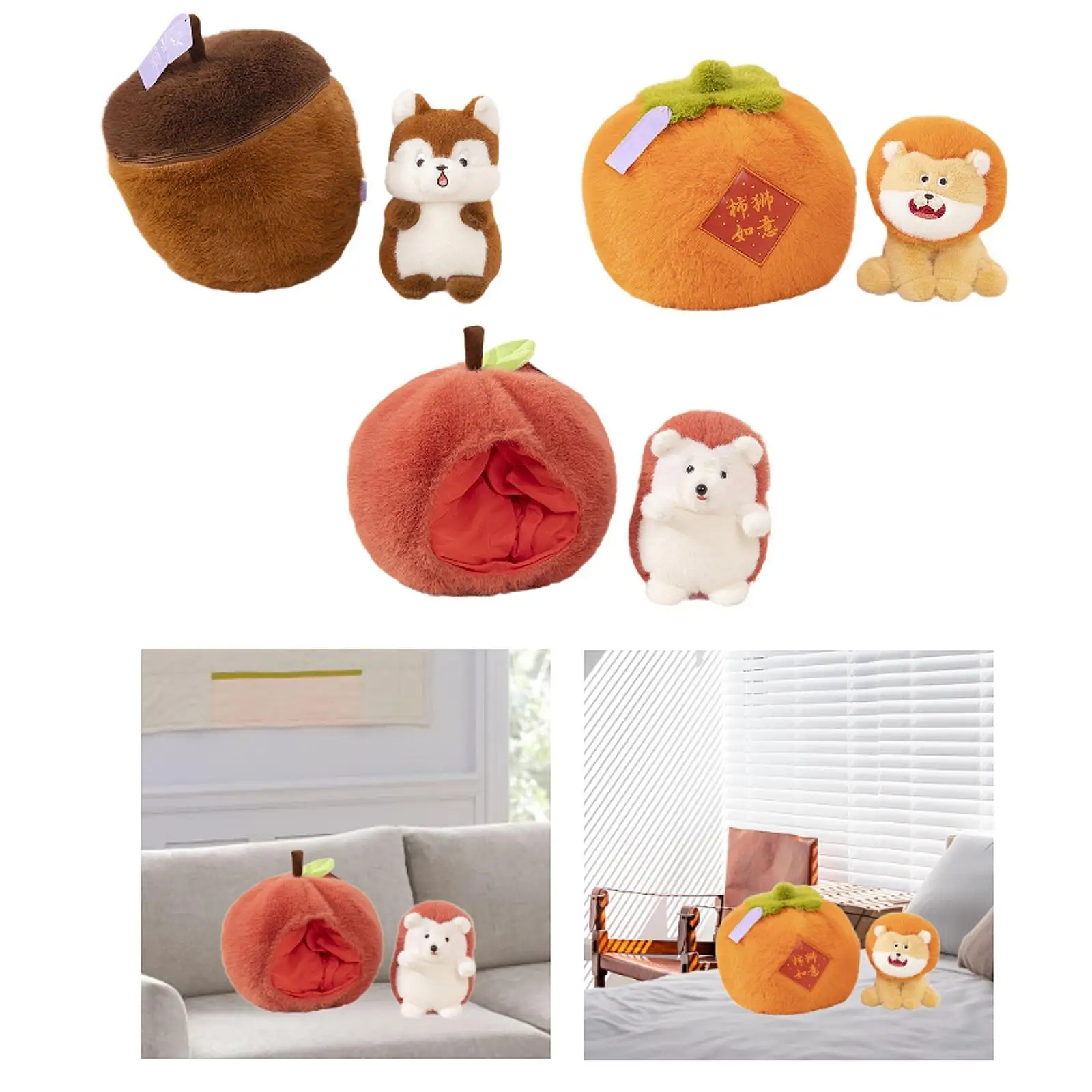 Cute Stuffed Animal Toy Gift Soft Washable Stuffed Animal Plaything Stuffed Doll Decor for Living Room Office Home Bedroom Decor