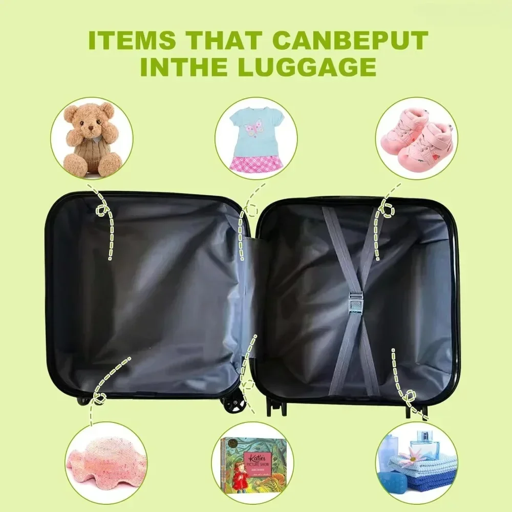 Equipaje para niños y niñas, maleta rígida de 18 "para niños con ruedas giratorias, maleta de mano, equipaje rodante de viaje para niños pequeños - imagen 3