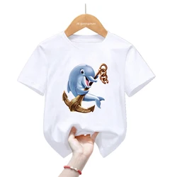Camiseta de delfines para niños y niñas – Manga corta verano