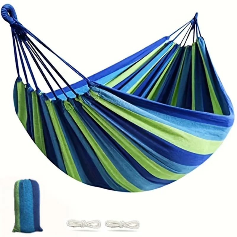 Hamaca de ocio duradera, Columpio de viaje individual, cama colgante informal para Patio, jardín, Patio trasero, interior al aire libre con bolsa - imagen 2