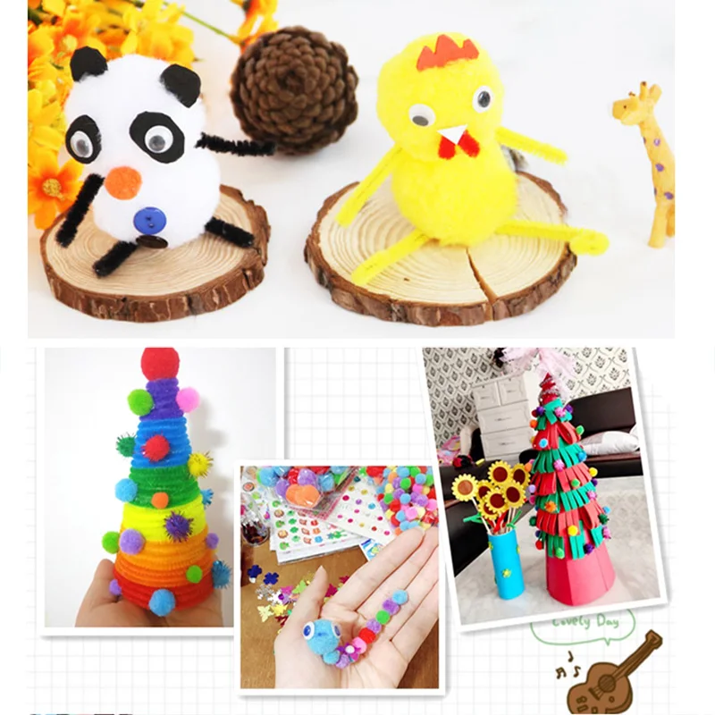 Bola de pompón suave y colorida para manualidades o decoración