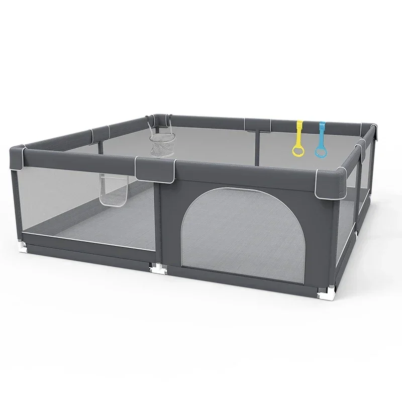 IMBABY 180x200 Parque infantil para bebés Parque infantil gris oscuro para bebés Barrera de seguridad Espacio de juego para niños Parque infantil - imagen 5