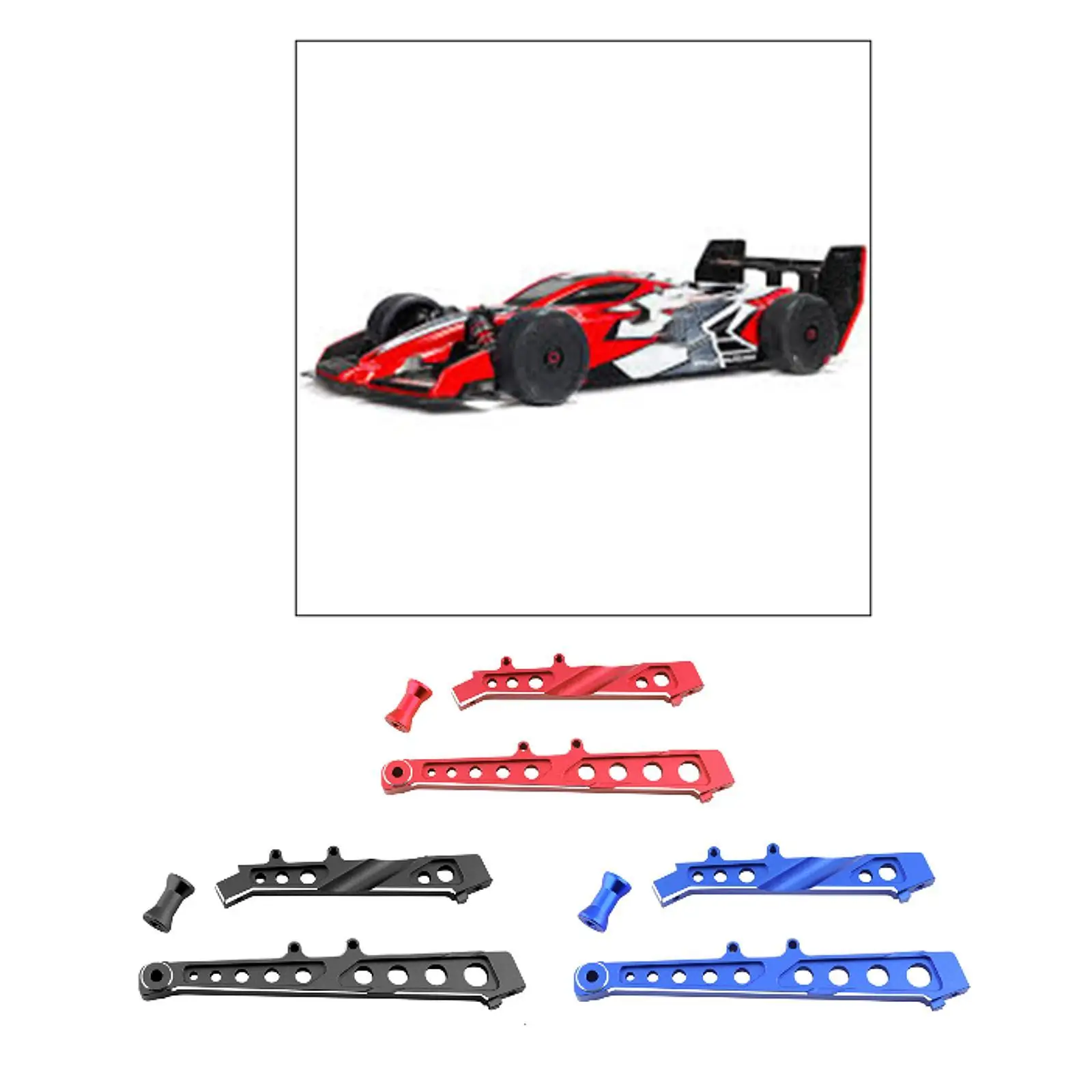Aluminum Front and Rear Chassis Brace RC Car Replacement Part Lightweight Remote Control Car Fittings for Ara109011 Ara109001