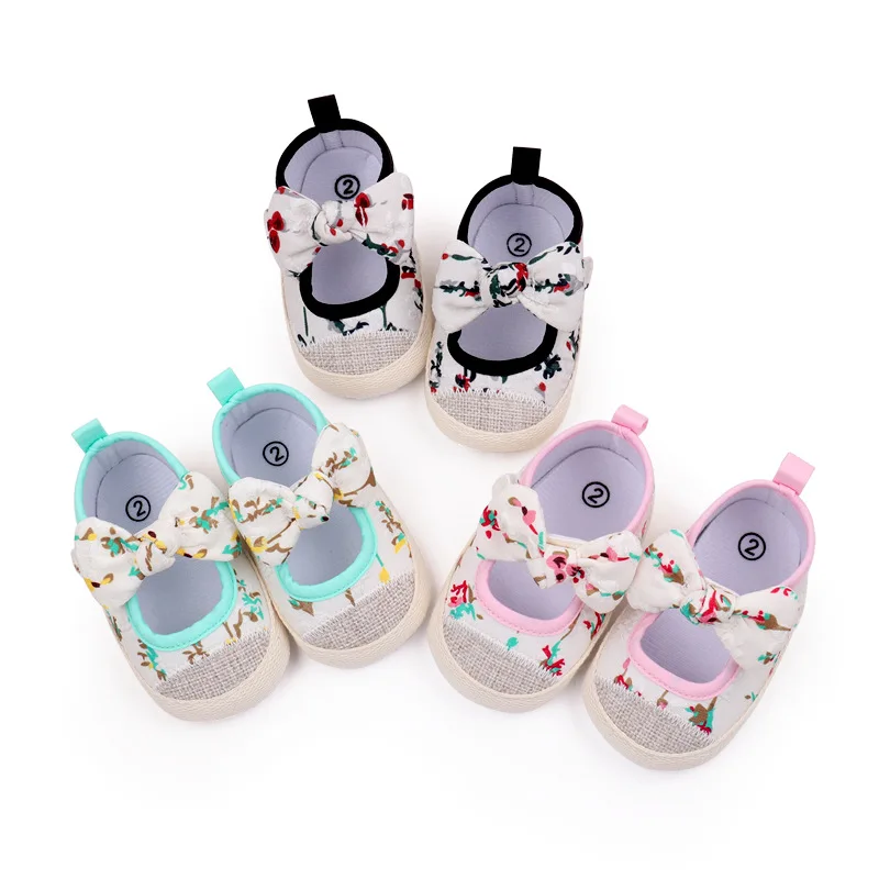 Zapatos de cuna antideslizantes de algodón para bebé niña - imagen 3
