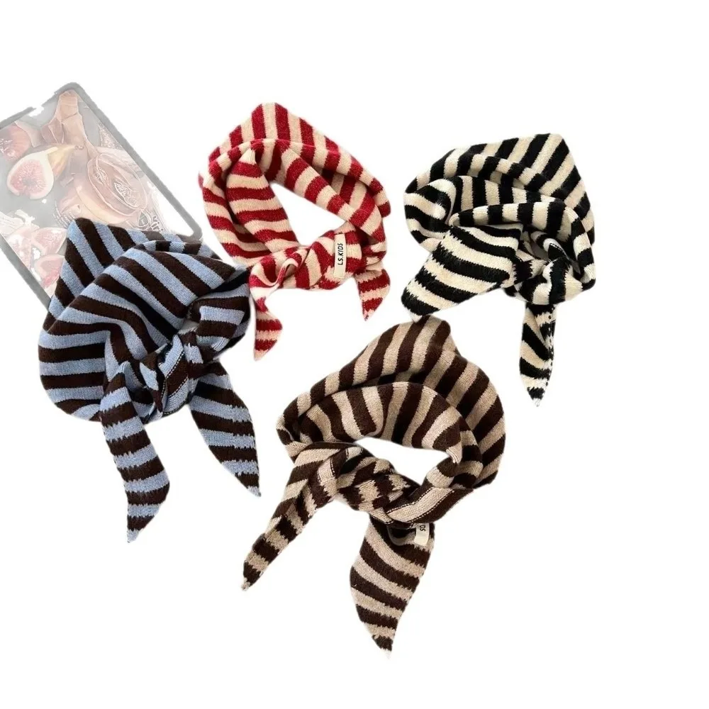 Nueva bufanda Triangular de punto a rayas, chal suave a prueba de viento, calentador de cuello multifuncional a prueba de frío, regalo - imagen 2