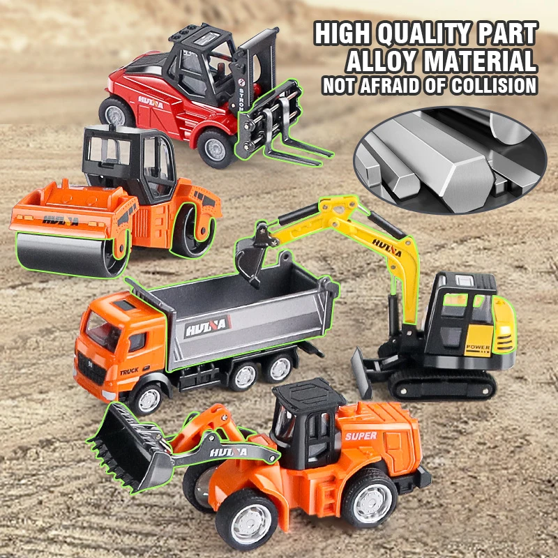 Huina 1:80 Conjunto Vehículos Juguete Construcción Para Niños