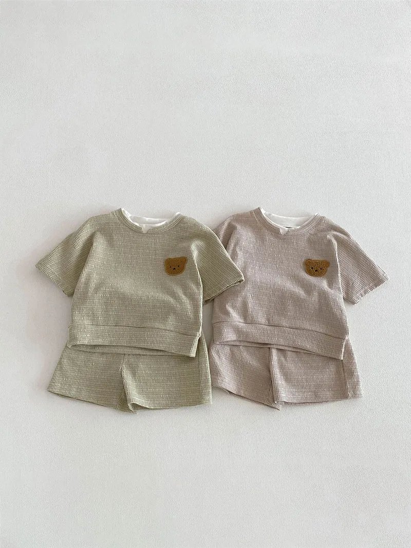 MILANCEL Conjunto verano bebé oso dulce – Ropa ligera infantil - imagen 2