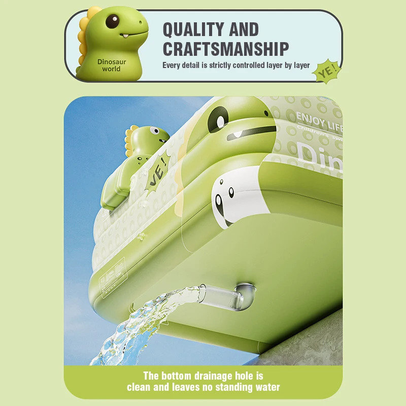 Piscina inflable de PVC de 1,5-2,6 M, bonita piscina grande para exteriores para el hogar para niños, para familia, patio trasero, bañera de baño interior para bebés - imagen 5