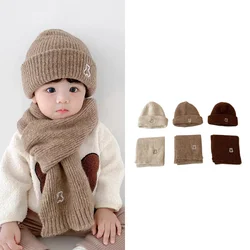 Gorro y bufanda infantil de punto suave para invierno